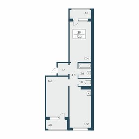 Квартира 72,2 м², 2-комнатная - изображение 1