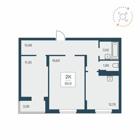 Квартира 65,9 м², 2-комнатная - изображение 1