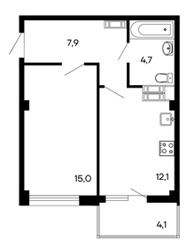 43,8 м², 1-комнатная квартира 7 095 600 ₽ - изображение 19