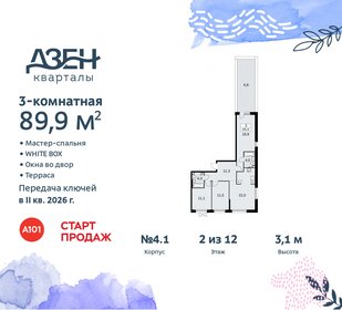 92,2 м², 3-комнатная квартира 21 000 000 ₽ - изображение 64