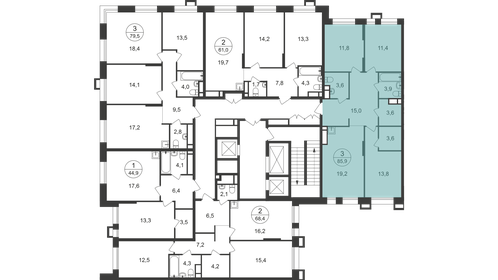 83 м², 3-комнатная квартира 20 900 000 ₽ - изображение 42