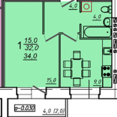 Квартира 34 м², 1-комнатная - изображение 2