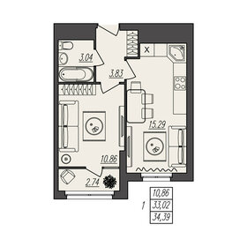 34,4 м², 1-комнатная квартира 5 502 400 ₽ - изображение 8