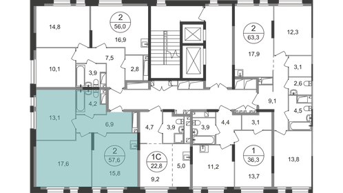 58,3 м², 2-комнатная квартира 12 123 714 ₽ - изображение 26