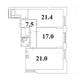 Квартира 74 м², 2-комнатная - изображение 2