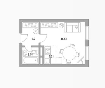 Квартира 27 м², 1-комнатная - изображение 1