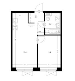 Квартира 32,5 м², 1-комнатная - изображение 1