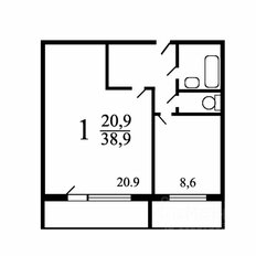 Квартира 39 м², 1-комнатная - изображение 2