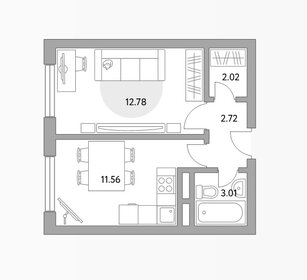 Квартира 33 м², 1-комнатная - изображение 1