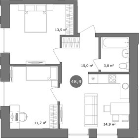 Квартира 49 м², 2-комнатная - изображение 1