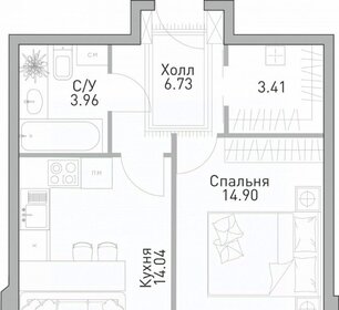 Квартира 46,5 м², 1-комнатная - изображение 1