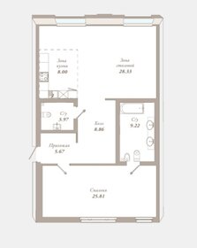 Квартира 93,8 м², 1-комнатная - изображение 1