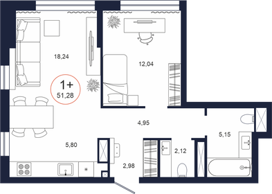 52,1 м², 1-комнатная квартира 6 900 000 ₽ - изображение 31