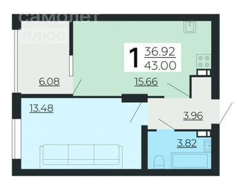 48,8 м², 1-комнатная квартира 4 800 000 ₽ - изображение 76