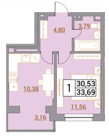 33,8 м², 1-комнатная квартира 3 376 000 ₽ - изображение 14