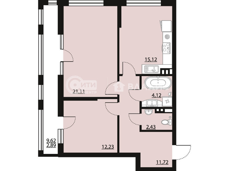 69,6 м², 2-комнатная квартира 9 943 825 ₽ - изображение 26