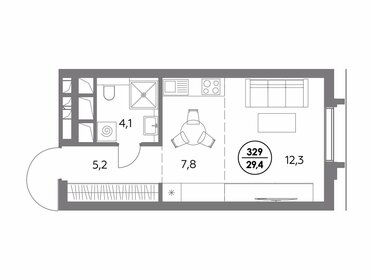 21,5 м², квартира-студия 18 174 340 ₽ - изображение 20