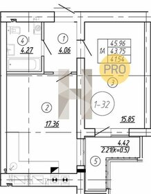 Квартира 43,8 м², 1-комнатная - изображение 2