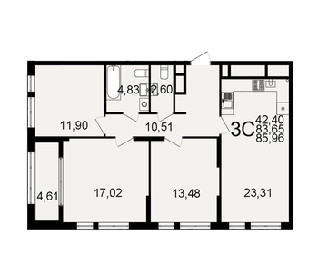 101,8 м², 3-комнатная квартира 7 590 000 ₽ - изображение 8