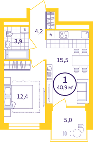 37,2 м², 1-комнатная квартира 5 100 000 ₽ - изображение 15