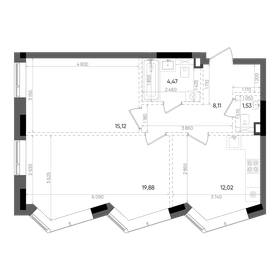 Квартира 61,1 м², 2-комнатная - изображение 1