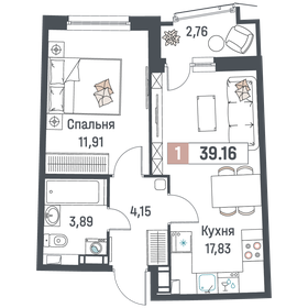 39,2 м², 1-комнатная квартира 6 755 100 ₽ - изображение 3