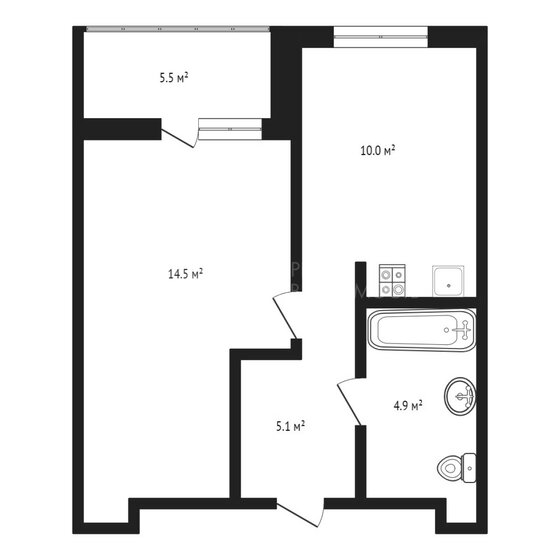 36 м², 1-комнатная квартира 6 900 000 ₽ - изображение 1