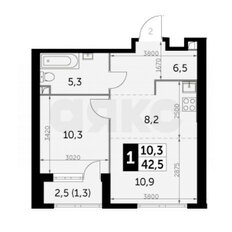 Квартира 42,5 м², 1-комнатная - изображение 2