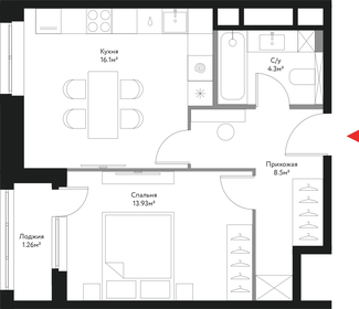 Квартира 44,1 м², 2-комнатная - изображение 1