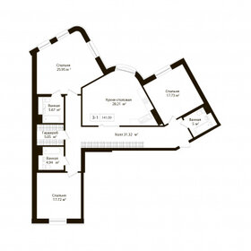 Квартира 144 м², 3-комнатная - изображение 1