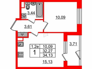 Квартира 32,3 м², 1-комнатная - изображение 1