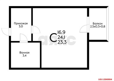 Квартира 24,1 м², студия - изображение 1