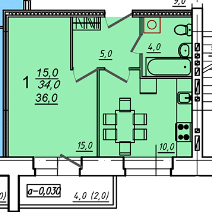 36 м², 1-комнатная квартира 3 384 000 ₽ - изображение 64