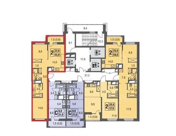 52 м², 2-комнатная квартира 9 589 600 ₽ - изображение 1