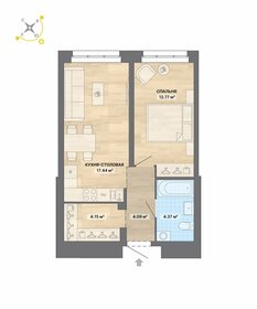 Квартира 42,8 м², 1-комнатная - изображение 1