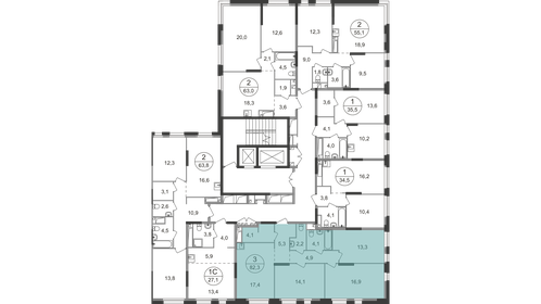 82,3 м², 3-комнатная квартира 18 139 622 ₽ - изображение 58