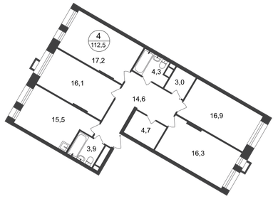 Квартира 112,5 м², 4-комнатная - изображение 1