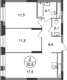 55,5 м², 2-комнатная квартира 12 500 000 ₽ - изображение 62