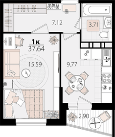 37,6 м², 1-комнатная квартира 4 516 800 ₽ - изображение 6