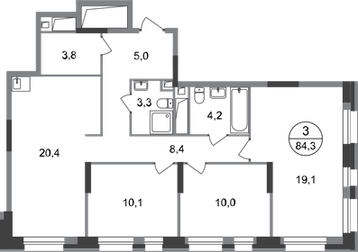 93,4 м², 3-комнатная квартира 17 490 000 ₽ - изображение 56