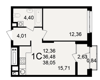 33 м², 1-комнатная квартира 4 650 000 ₽ - изображение 99