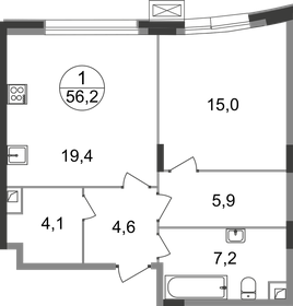 53,8 м², 3-комнатная квартира 12 240 000 ₽ - изображение 44