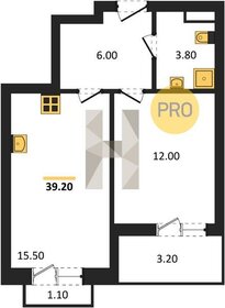 Квартира 39,2 м², 1-комнатная - изображение 1