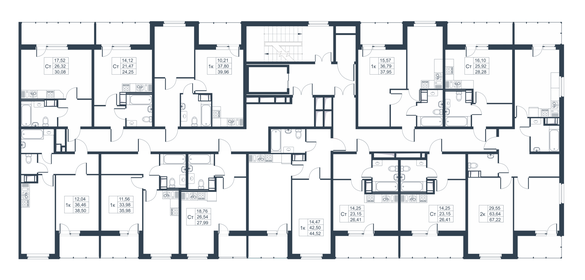 44,5 м², 1-комнатная квартира 6 945 120 ₽ - изображение 26