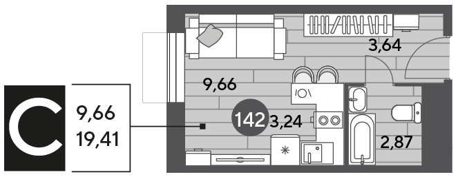 15 м², квартира-студия 4 200 000 ₽ - изображение 39