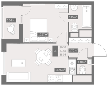 34,2 м², 1-комнатная квартира 5 205 394 ₽ - изображение 29