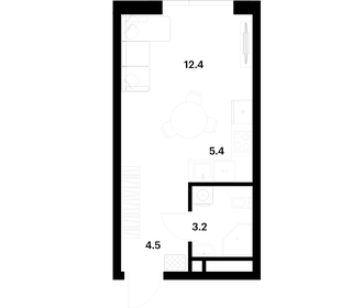 Квартира 25,5 м², студия - изображение 1