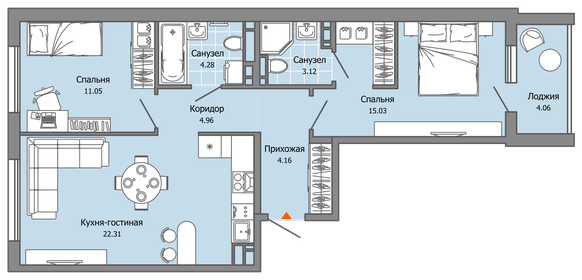 61,9 м², 3-комнатная квартира 5 449 840 ₽ - изображение 21