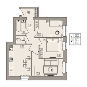 70 м², 3-комнатная квартира 7 200 000 ₽ - изображение 69