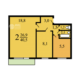 41 м², 2-комнатная квартира 9 550 000 ₽ - изображение 46
